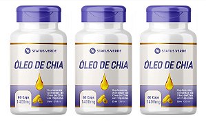Kit 3 Óleo de Chia 180 Cápsulas 1400mg Status Verde