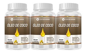 Kit 3 Óleo de Coco 360 Cápsulas 1400 mg  Status Verde