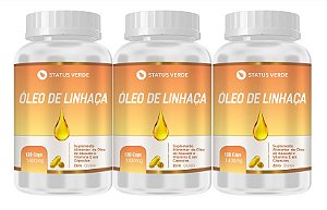 Kit 3 Óleo de Linhaça 360 Cápsulas1400 mg Status Verde