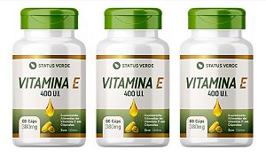 Kit 3 Vitamina E 400 U.I 160 Cápsulas 380 mg  Status Verde