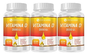 Kit 3 Vitamina D 2.000 U.I 360 Cápsulas 380 mg  Status Verde
