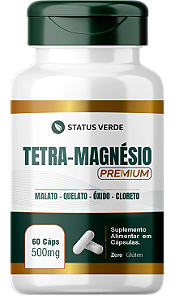 Tetra-Magnésio  Premium 60 Cápsulas 500 mg Status Verde