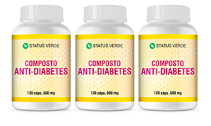Kit 3 Composto Anti-Diabetes 360 Cápsulas 500 mg Status Verde
