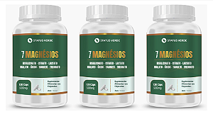 Kit 3 - 7 Magnésios 360 Cápsulas 500mg Status Verde