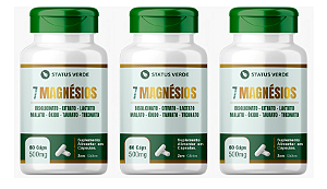 Kit 3 - 7 Magnésios 60 Cápsulas 500mg Status Verde
