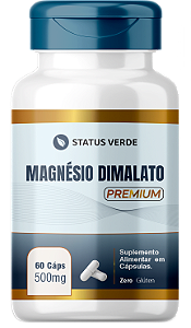 Magnésio Dimalato Premium 60 Cápsulas 500mg Status Verde