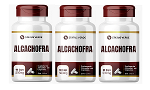 Kit 3 Alcachofra 180 Cápsulas 500 mg Status Verde