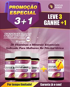 PROMOÇÃO - Kit 3 Status Bari 60 gomas 2,5 g Status Verde 1 GRÁTIS