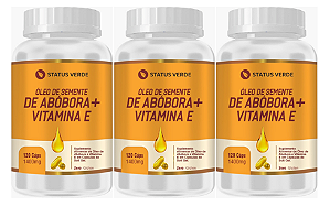 Kit 3 Óleo de Semente de Abóbora + Vitamina E 360 Cápsulas 1400mg Status Verde