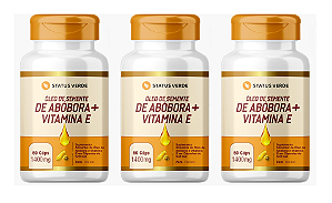 Kit 3 Óleo de Semente de Abóbora + Vitamina E 180 Cápsulas 1400mg Status Verde