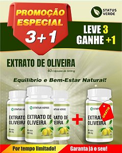 PROMOÇÃO - Extrato de Oliveira 180 Cápsulas 500mg - Status Verde 1 GRÁTIS