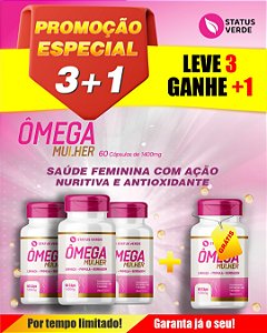 PROMOÇÃO - Ômega Mulher 3-6-9 180 Cápsulas 1400 mg Status Verde 1 GRÁTIS