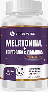 Kit 12 Melatonina + Triptofano e Vitaminas 120 Cápsulas 500mg Status Verde