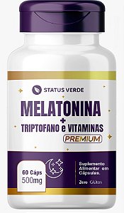 Melatonina + Triptofano e Vitaminas 60 Cápsulas 500mg Status Verde