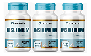 Kit 3 Insulinium 180 Cápsulas 500mg Status Verde