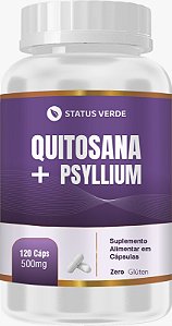 Kit 12 Quitosana + Psyllium 120 x 12 Cápsulas 500mg Status Verde