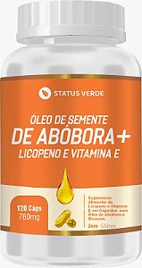 Oléo de Semente de Abobora + Licopeno e Vitamina E 760mg 120 Cápsulas Status Verde