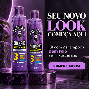 Kit 2 Shampoo Nixidil Fortificante 3 Em 1 - Dom Pelo 250ml
