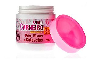 Creme Sebo Carneiro  com Uréia e cacau Pé, Mãos, Cotovelos 220g