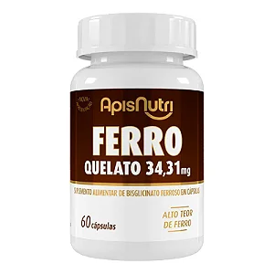 SUPLEMENTO MINERAL DE FERRO 280MG 60 CÁPSULAS - APISNUTRI