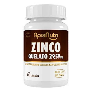 SUPLEMENTO MINERAL DE ZINCO 280MG 60 CÁPSULAS - APISNUTRI