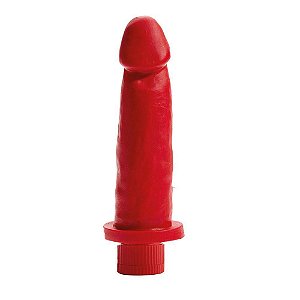 Prótese com Vibrador Interno Vermelho 17,5x4,5cm