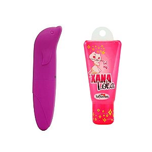 Kit Vibrador Golfinho e Gel Excitante Xana Loka