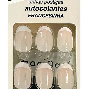 Unha Postiça Autocolante - Amendoadas - Macrilan Francesinha