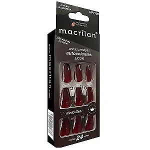 Unhas Postiças Autocolante com 24un- Macrilan - Bailarina - Cor Licor
