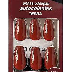 Unhas Postiças Autocolante com 24un- Macrilan - Bailarina - Cor Terra