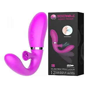 Vibrador Magic Finger -12 Modos de de Sucção e Vibração