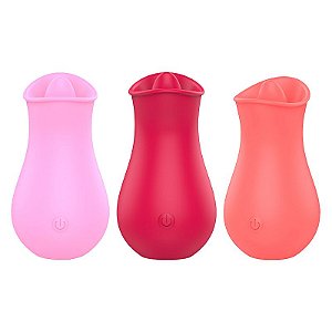 Vibrador de Clitóris com Língua e sucção -Formato Rosa-Lira -SI