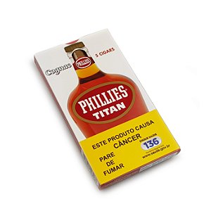 Charuto Phillies Titan Cognac - Petaca com 5