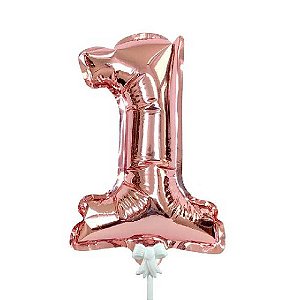Balão Decorativo Metalizado Números - Topo de Bolo - 7"