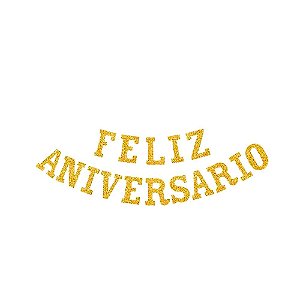 Enfeite Decorativo - Feliz Aniversário Glitter