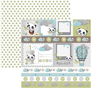 Scrap Dupla Face Baby Panda Cartões - 21824