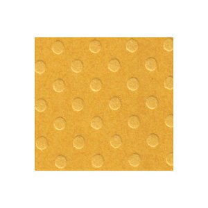Papel Scrapbook Cardstock Bolinha - Amarelo Mostarda - 30,5 x 30,5