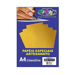 Papel Lamicote Ouro 250g - 10 Folhas - Off Paper