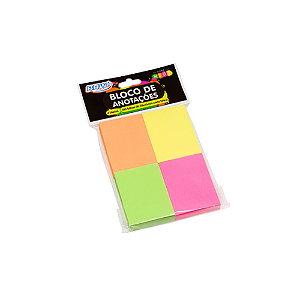 Bloco Smart Notes Colorido Neon - 38mm x 51mm - 4 blocos