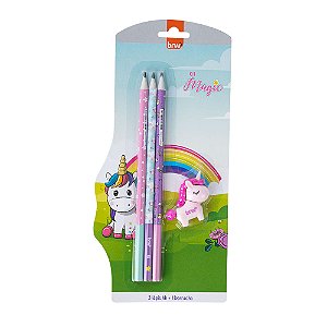 Kit escolar - magic (3 lápis hb + 1 borracha) - blister