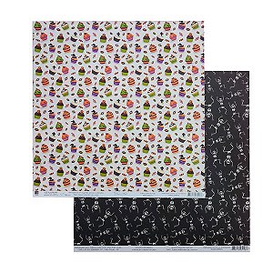 Papel Scrap Dupla Face Halloween Doces ou Travessuras - SBM39