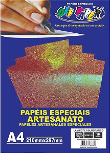 Papel Lamicote Holográfico 250g/m² - Vermelho - Off Paper