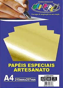 Papel Lamicote Ouro Minas 250g - 10 Folhas - Off Paper