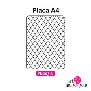 Placa Para Relevo (Emboss) 2D - Losango - A4 - Art & Montagem