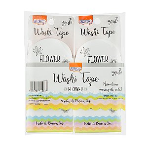 Fita Adesiva Washi Tape Flower 15mm x 3m- BRW