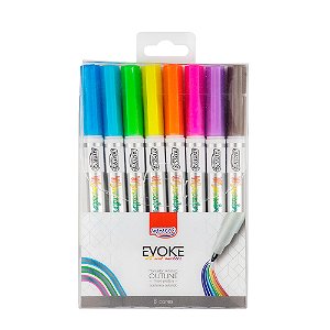 Marcador Artístico Evoke C/ 8 Cores