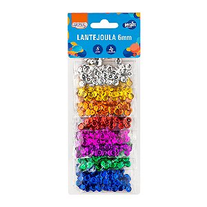 Lantejoula C/ 8 Cores, 6mm- BRW