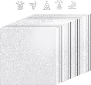 Papel Glitter Branco- 30x30