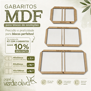 Kit Gabaritos em MDF para blocos de anotações