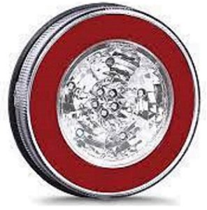 Lanterna de LED halo light 24V vermelha/cristal para ré-farolete